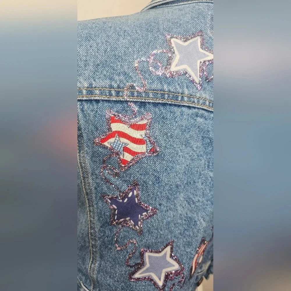 Vintage 90s Billy Blues Denim Vest Pockets Womens Size Medium USA Made - Picture 9 of 13